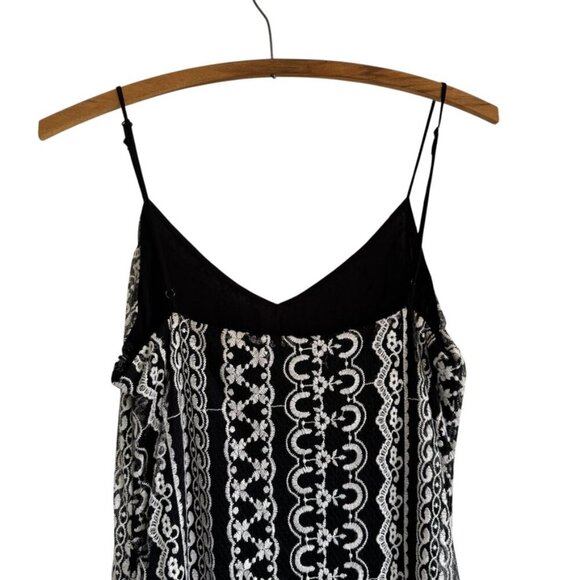 ELINE Black White Embroidered Lace Evening Party Maxi Dress Size Small - Picture 8 of 9